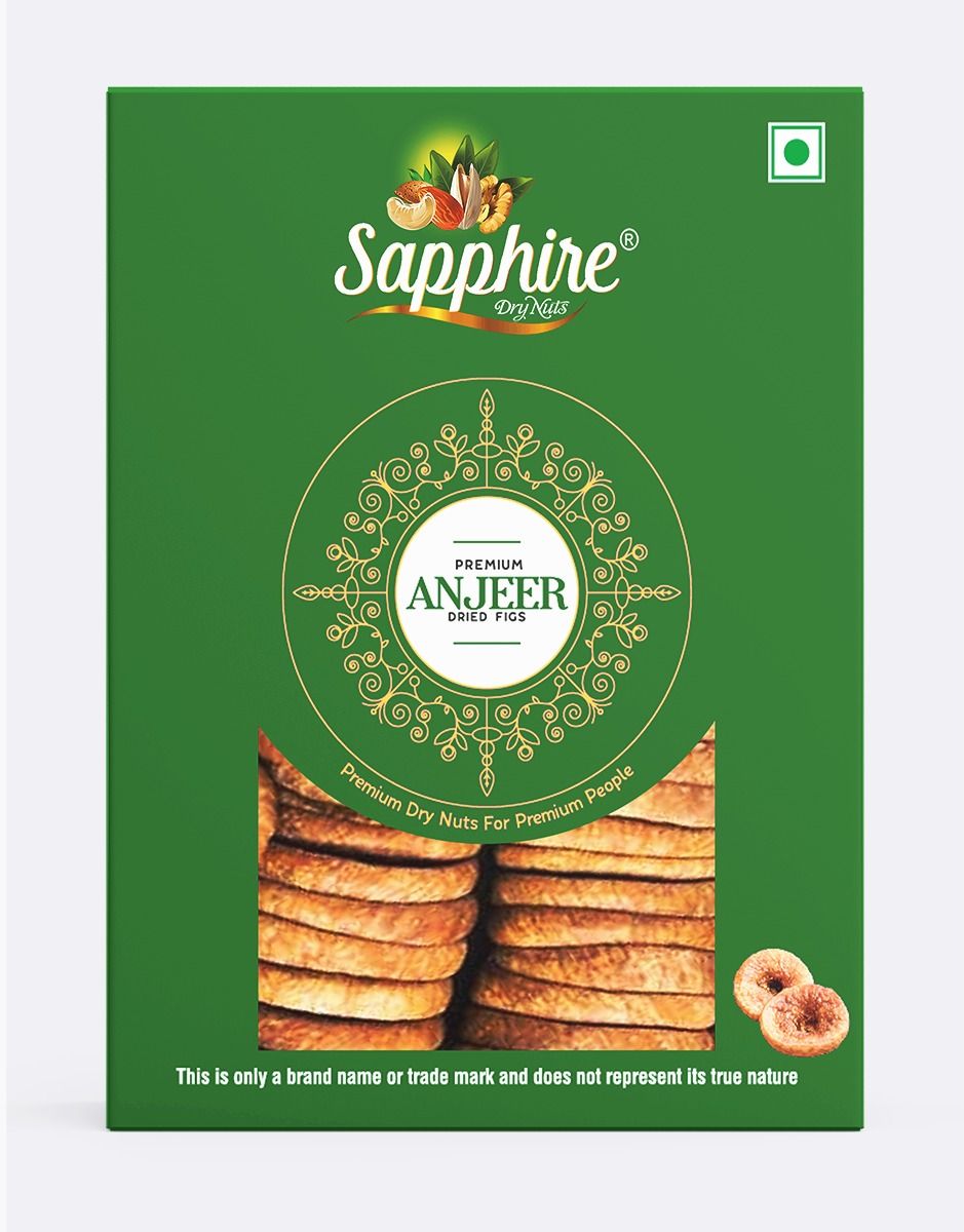 Sapphire Dry Nuts Premium Anjeer Dried Figs Standard Green 250gm