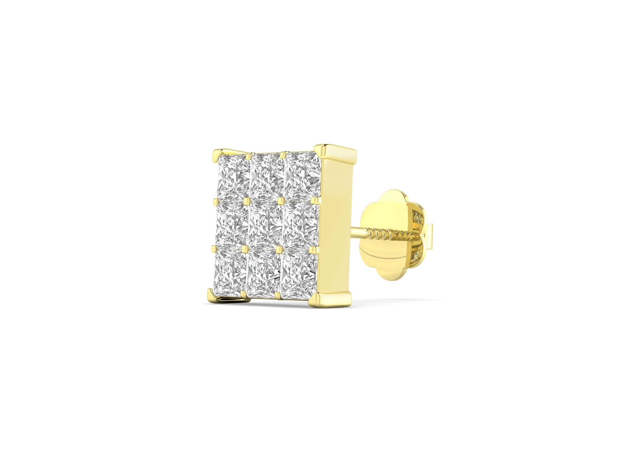 9 Square Matrix Ear Stud For Men (1 Pc Only)