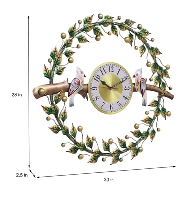 Bird-Themed Wall Clock - Elegant Home Decor with Silent Movement