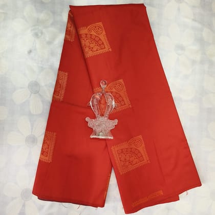 Soft Silk Saree with Blouse - Red