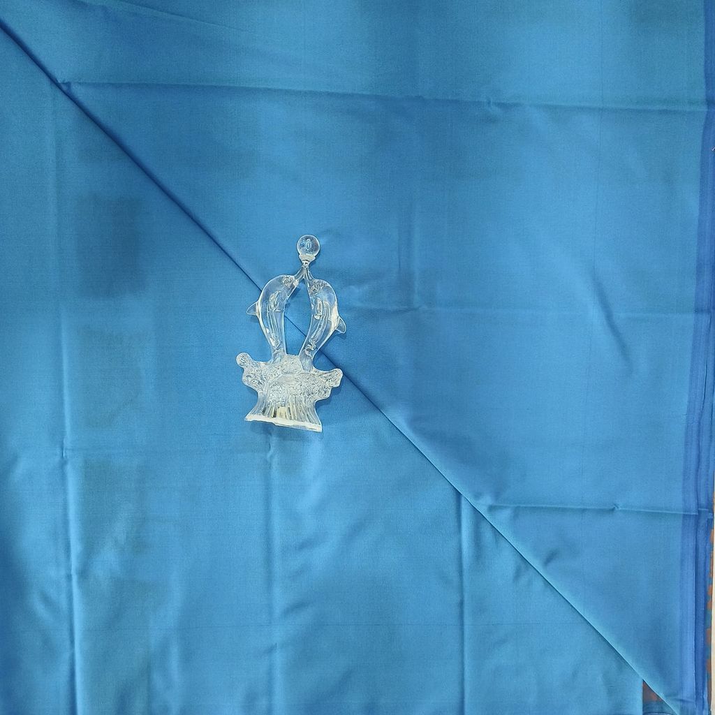 Soft Silk Saree with Blouse - Sky Blue