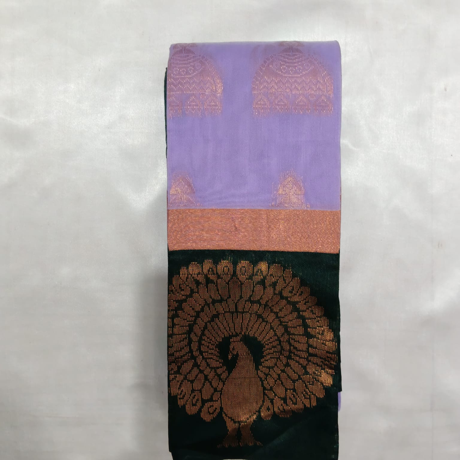 Silk Cotton Saree with Blouse - Lavender