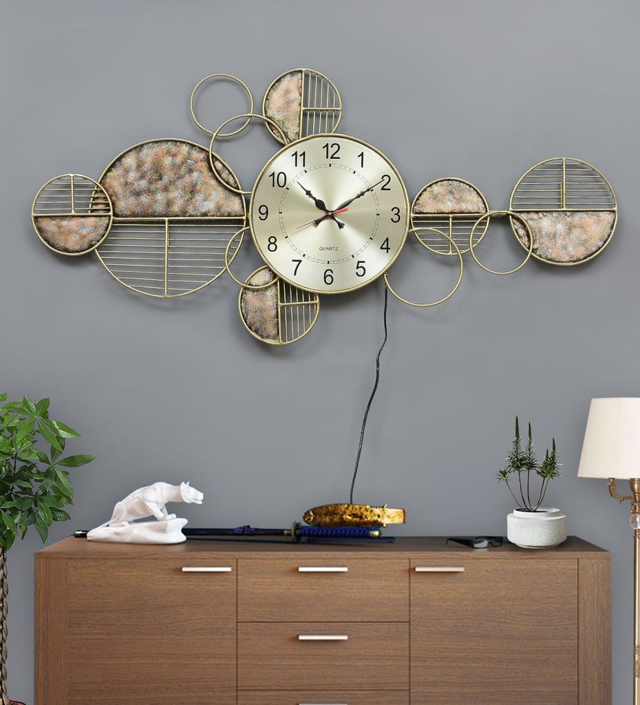 Modern Decorative Wall Clock with Artistic Design & Ambient Lighting