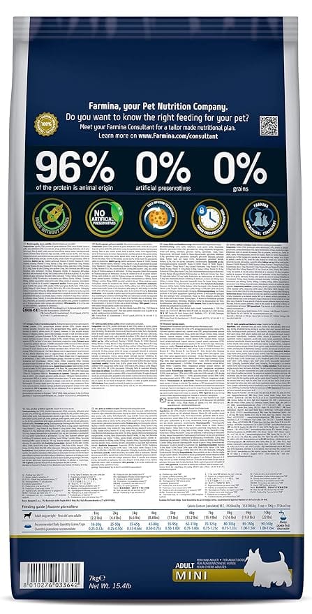 Farmina N&D Pumpkin Grain Free Lamb & Blueberry Adult Mini Breed Dog Food