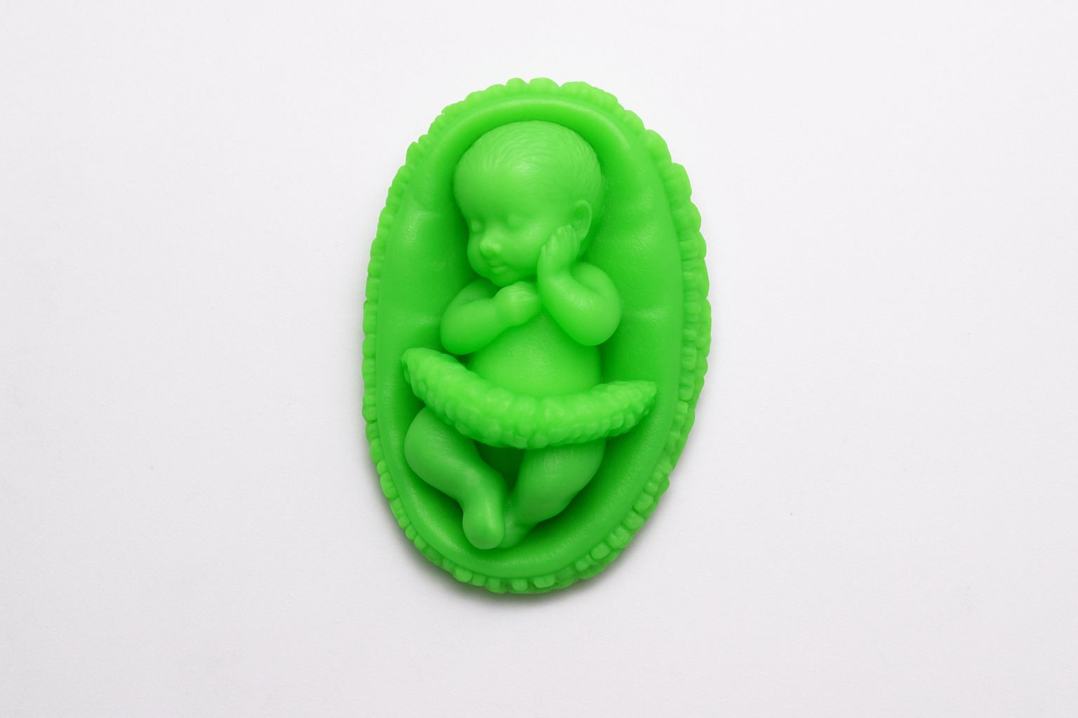 Handcrafted Herbal Baby Soap – Sleeping Baby Design (Natural Green)
