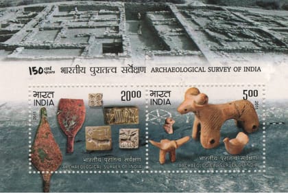 Shobhaphila's Indian Miniature Sheet - Archaeological Survey of India Anniversary Stamp ( 20th Dec 2011)