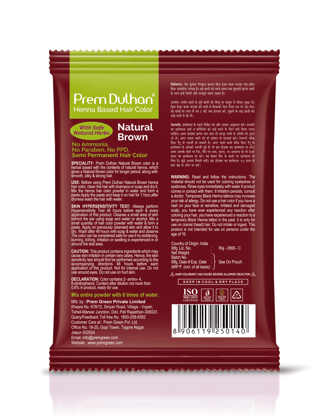 Prem Dulhan Burgundy Red Henna Based Hair Color, 10 g