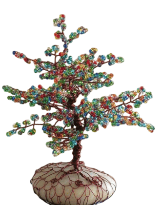  Decorative Multicolor Beaded Wire Tree