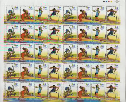 Shobhaphila's Indian Se-Tenant Sheet -III Commonwealth Youth Games Stamp ( 12th Oct 2008 )