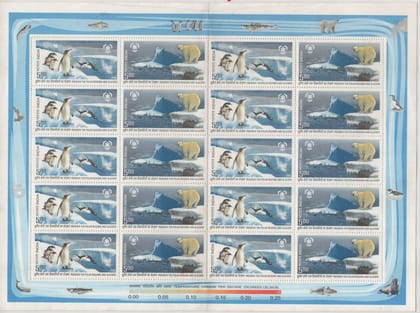 Shobhaphila's Indian Se-Tenant Sheet - Preserve Polar Regions & Glaciers Stamp ( 19th Dec 2009)