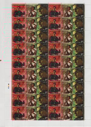 Shobhaphila's Indian Se-Tenant Sheet -Jagjit Singh Stamps ( 8th Feb 2014)