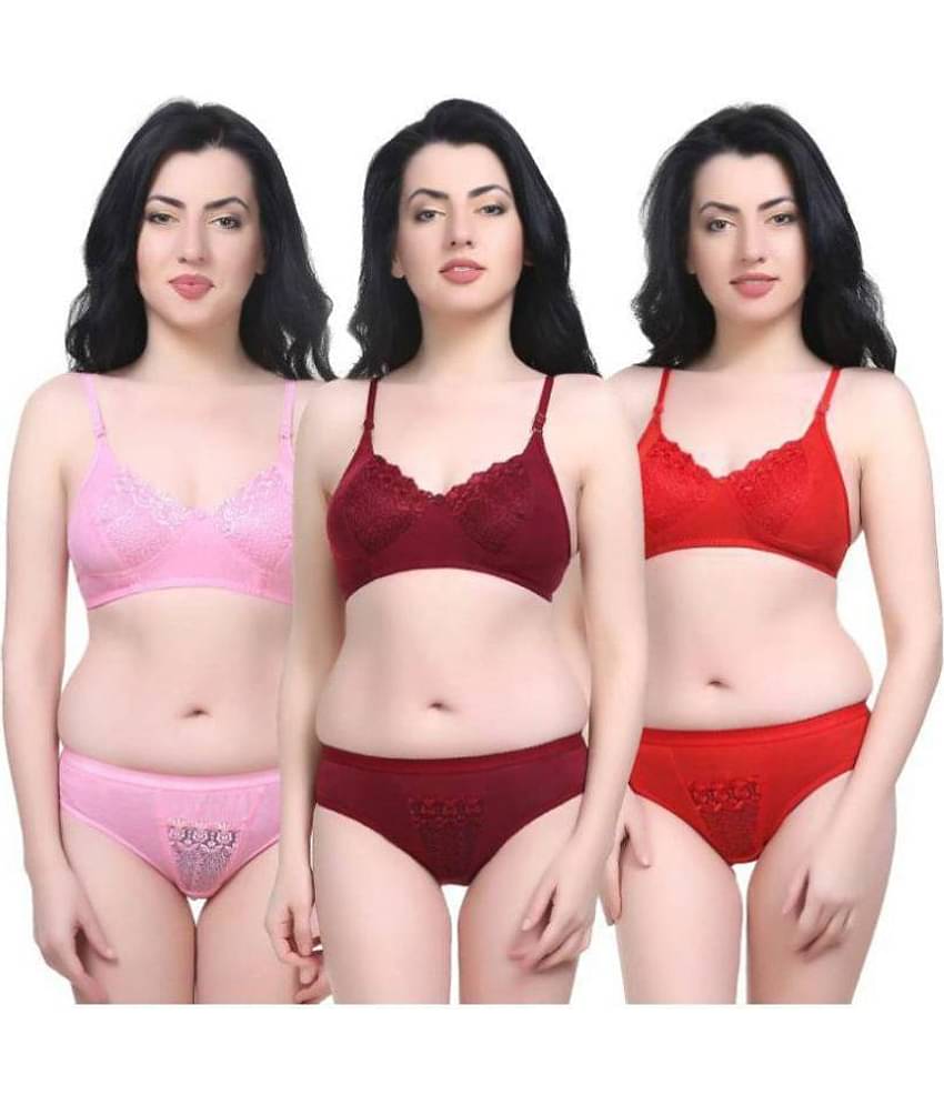 SEXO Lingerie Assorted Cotton Lycra Bra and Panty Set