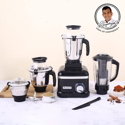 Wonder chef Sumo Black DLX Mixer Grinder with 4 Stainless Steel Jars, 1000 Watts
