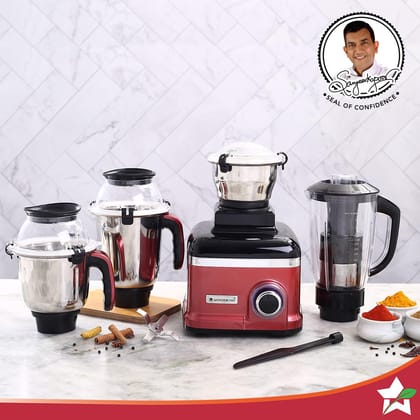 Wonderchef Sumo Rust DLX Mixer Grinder with 4 Stainless Steel Jars, 1000 W