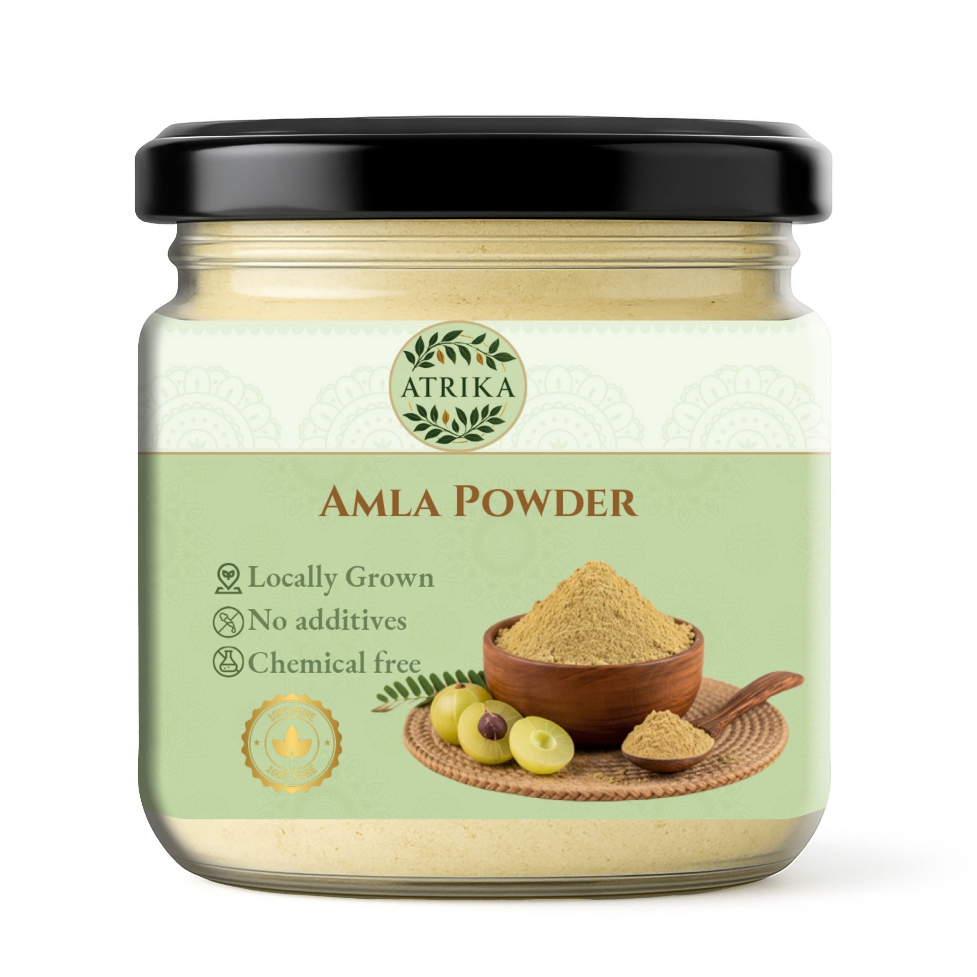 Atrika Pure Amla Powder for Hair Growth, Skin Glow & Immunity | 200g | Natural & Chemical-Free