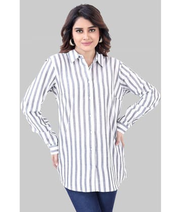 JVNINE - Grey Cotton Women's Shirt Style Top ( Pack of 1 ) - None