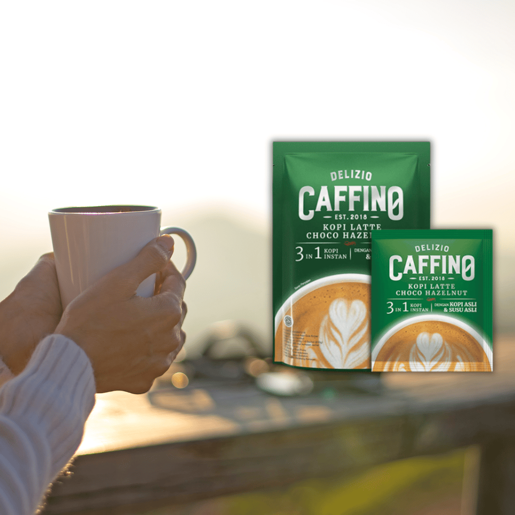 CAFFINO Cappuccino Hazelnut Coffee with Real Milk & Real Coffee, 200g Pack (10 Sachet X 20g), Instant Coffee, The Product of Indonesia (Imported)