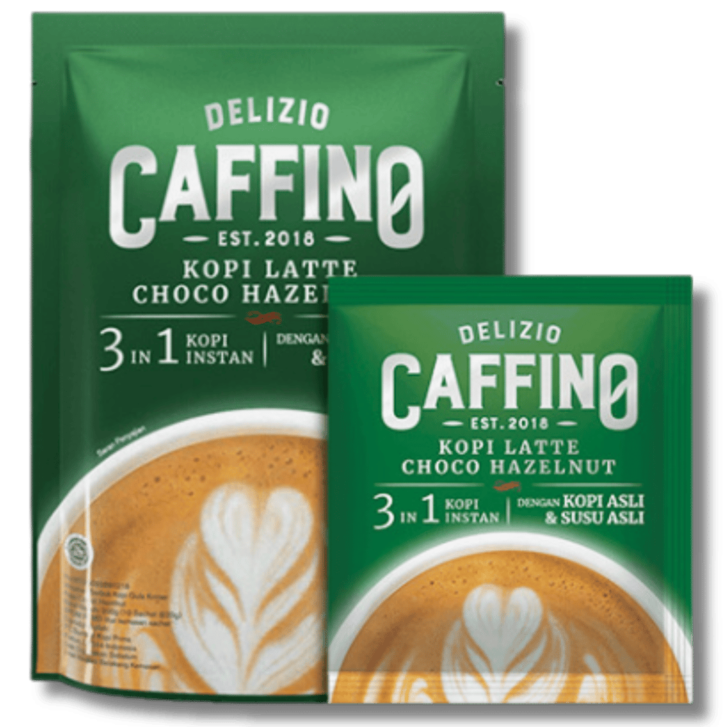 CAFFINO Cappuccino Hazelnut Coffee with Real Milk & Real Coffee, 200g Pack (10 Sachet X 20g), Instant Coffee, The Product of Indonesia (Imported)