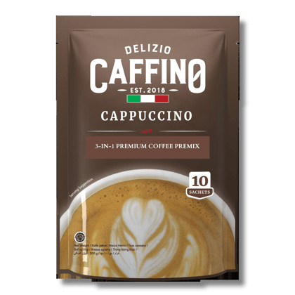 CAFFINO Cappuccino Classic Coffee with Real Milk & Real Coffee, 200g Pack (10 Sachet X 20g), Instant Coffee, The Product of Indonesia (Imported)