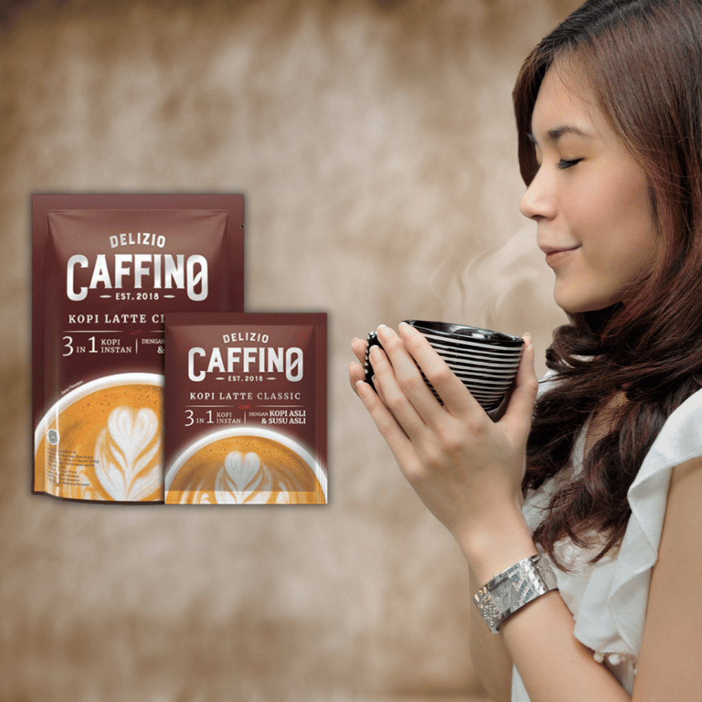 CAFFINO Cappuccino Classic Coffee with Real Milk & Real Coffee, 200g Pack (10 Sachet X 20g), Instant Coffee, The Product of Indonesia (Imported)