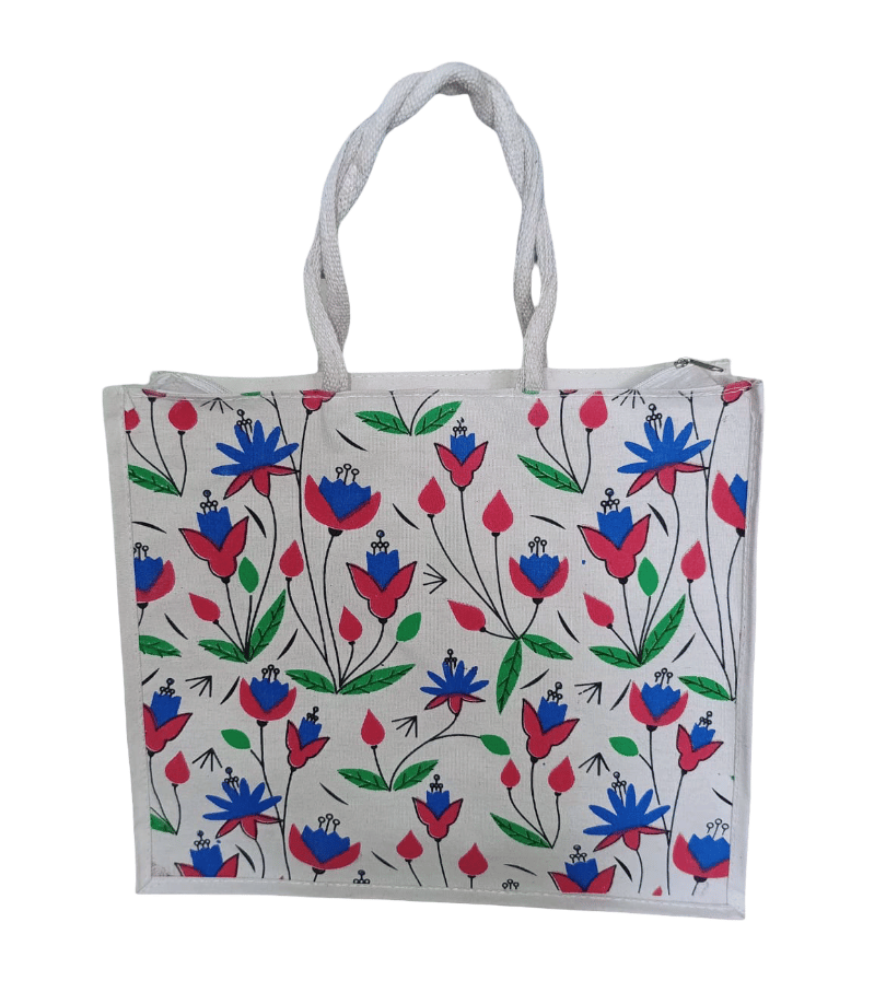 Floral Print Tote Bag - Stylish & Durable Shopping Bag