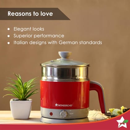 Wonderchef Luxe Multicook Stainless Steel 1.2 L Electric Kettle