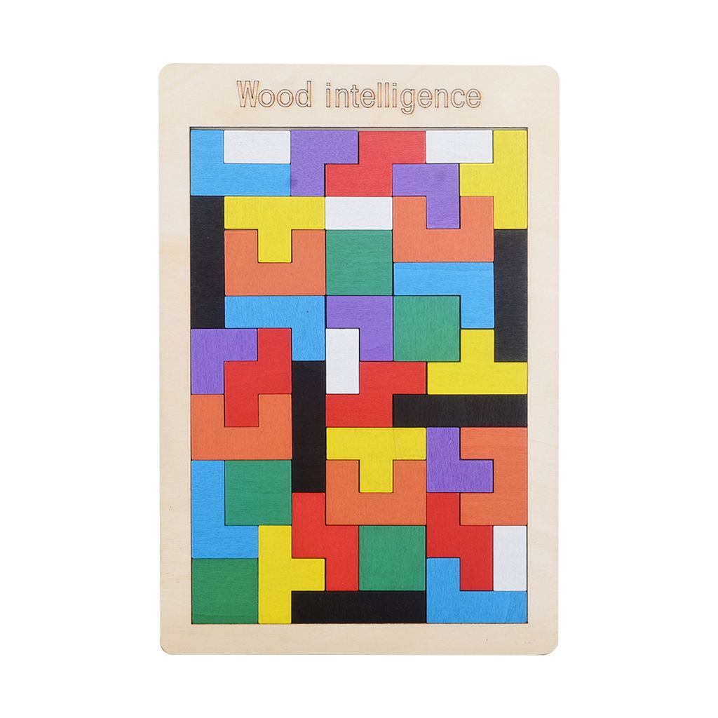 Multi Color Wooden Puzzle Board | Tetris Building Blocks Puzzle | Wooden Games | Children Toys