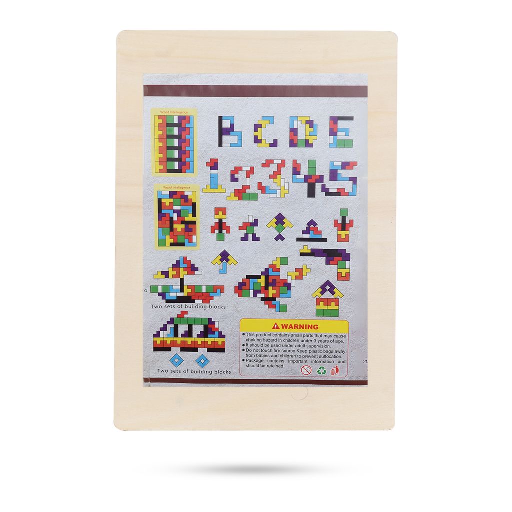 Multi Color Wooden Puzzle Board | Tetris Building Blocks Puzzle | Wooden Games | Children Toys