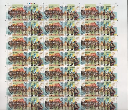 Shobhaphila's Indian Se-tenant Sheet -CISF 50th Anniversary Stamp ( 8th March 2018)