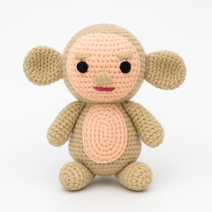Handmade Crochet Monkey Plush Toy - Soft & Cuddly
