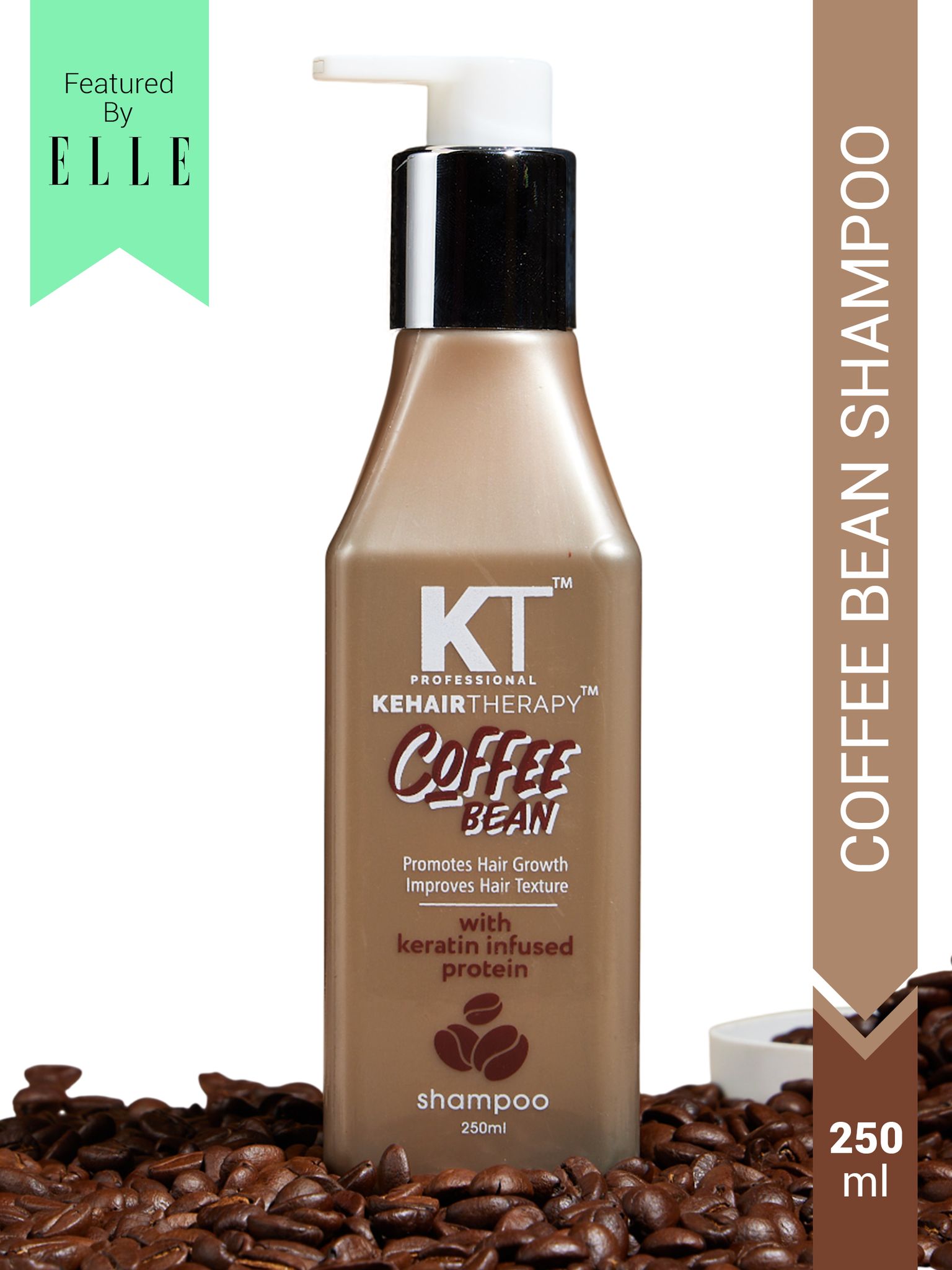 Coffee Bean Shampoo | Keratin & Protein Infused for Hair Fall Control, Scalp Exfoliation & Enhanced Hair Color | Sulfate-Free, Paraben-Free | 250ml