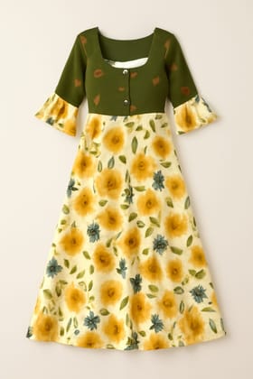 Sunflower Printed Maxi Dress - Elegant Floral Maxi Dress