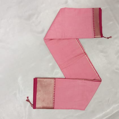 Cotton Saree with Blouse - Baby Pink