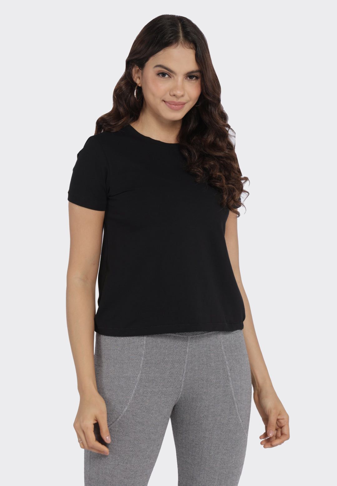 Women's Classic Black Round Neck Short Sleeve T-Shirt | Everyday Comfort Tee