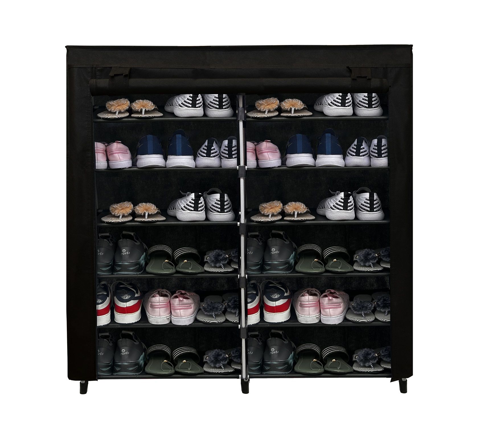 Philoshop 12 Layer Metal Shoe Rack with Cover | Heavy Duty Iron Frame | Large Capacity Shoe Organizer | Dustproof & Portable Shoe Stand for Home