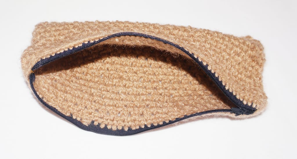 Handmade Crochet Pouch - Textured Cosmetic Bag