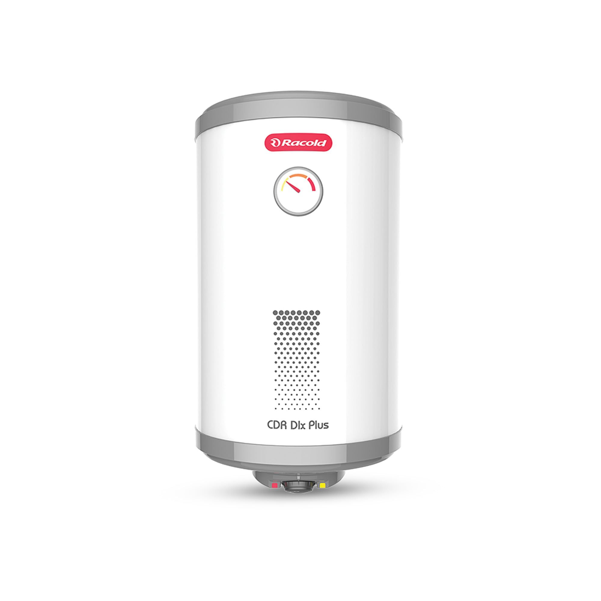 Racold CDR DLX Plus 15L Vertical Energy Efficient Storage Water Heater(Geyser) with Free Standard Installation & Pipes | Temperature Display | Temperature Knob | Titanium Enameled Coating Racold CDR DLX Plus 15L Vertical Energy Efficient Storage Water He