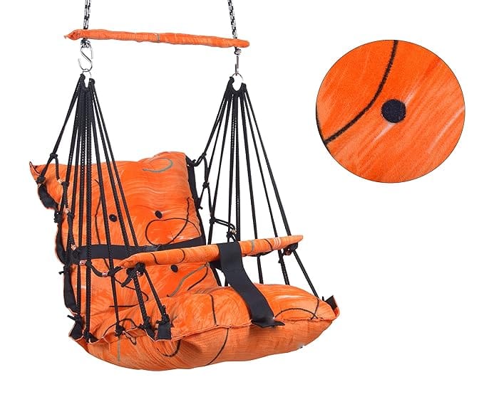 Cotton Swing Chair for Kids Baby's Children Folding and Washable1-6 Years with Safety Belt/Home,Garden Jhula for Babies|Swing for Kids | Seat and Back Side 16x16 inch