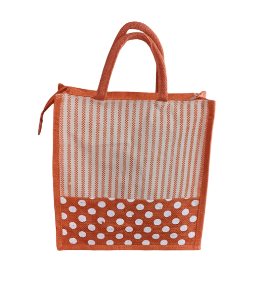 Stylish & Eco-Friendly Tote Bag with Polka Dot & Stripe Design
