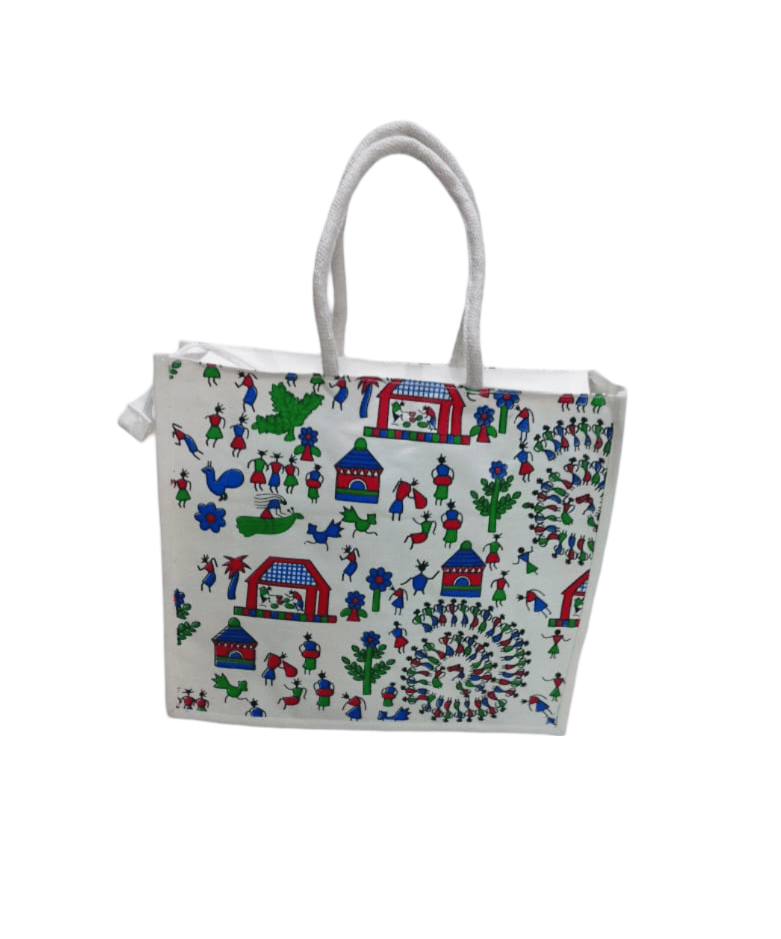 Handcrafted Jute Tote Bag - Eco-Friendly & Artistically Designed