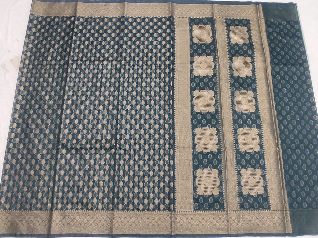 organza silk saree for women with zari pallu & unstitched blouse piece