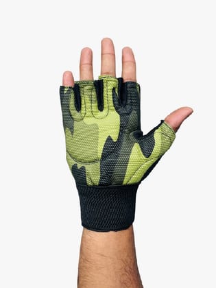 Body Smith Unisex Camo Gym Gloves for with Wrist Support