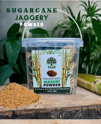 Jaggery Powder, 750g, 100% Natural and Organic, Nutrient Rich, Detoxifies Blood, Healthy Sugar Substitute, Naturally Filtered with Ladyfinger (bhindi) Extract, No Chemicals, No Additives, ZAAD ORGANICS