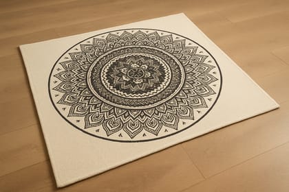 Mandala Harmony Handwoven Floor Rug Mandala Harmony Handwoven Floor Rug