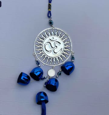 Om Wind Chime - Spiritual Decor, Good Luck Charm, Home & Garden