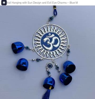Om Wind Chime - Spiritual Decor, Good Luck Charm, Home & Garden