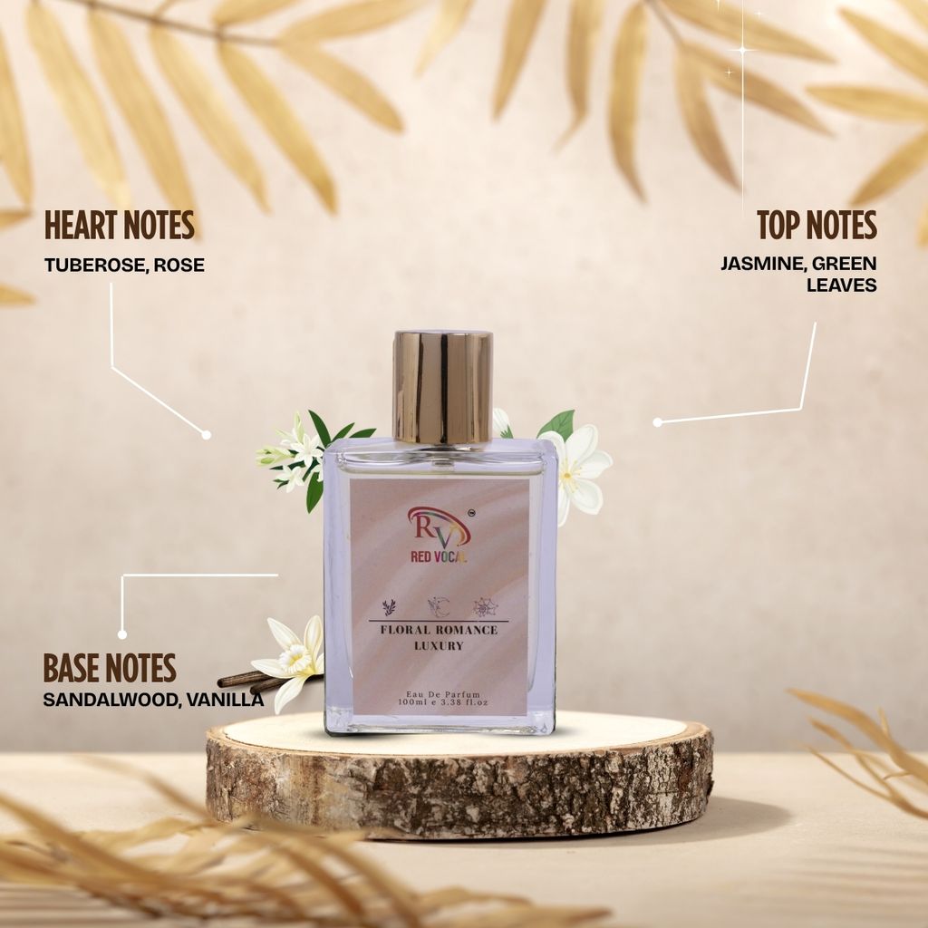 Red Vocal Floral Romance Luxury (Women) with White Oud Luxury (Unisex) 100ml Perfume Spray Set of – 2 (100mlx2)