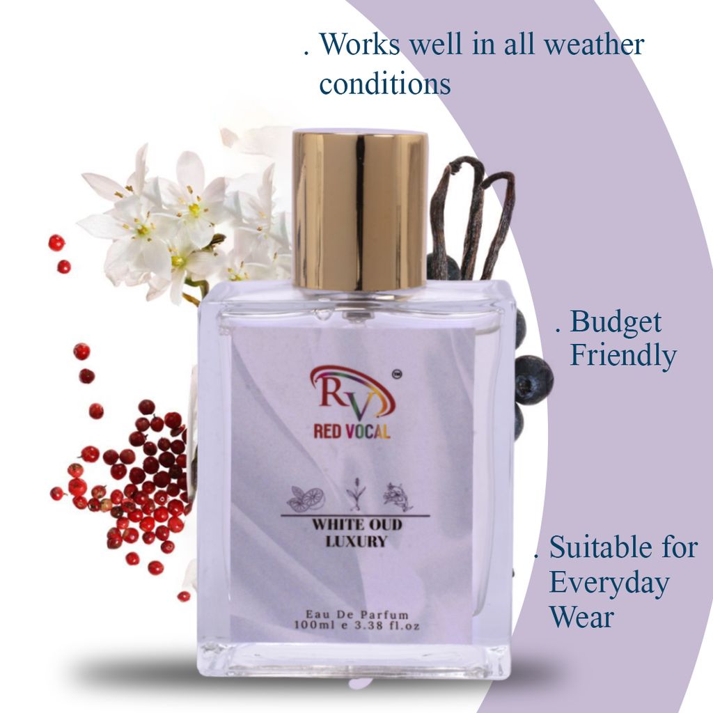 Red Vocal White Oud Luxury (Unisex) with Bad Angel Premium (Women) 100ml Perfume Spray Combo – 2 x 100ml