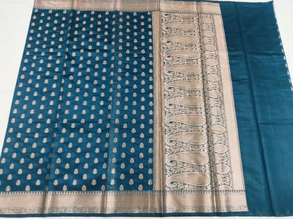 pure chiniya silk saree with zari borders