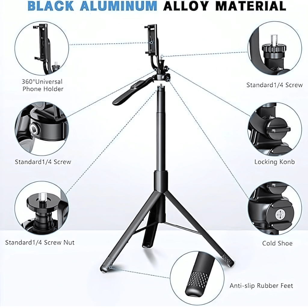 Smartphone Tripod with Adjustable Phone Holder